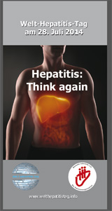 Titelblatt des Flyers zum deutschen Welt-Hepatitis-Tag 2014