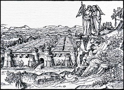 Holzschnitt, Bild CC aus der Offenbarung des Johannes: Die Vision des neuen Jerusalems