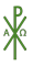 Christusmonogramm mit A und O in der liturgischen Farbe Grün