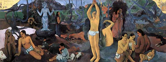 Paul Gauguin | Woher kommen wir? - Wer sind wir? - Wohin gehen wir? | Quelle: Wikimedia Commons | Lizenz: Public Domain