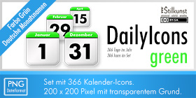 Kalender-Icons | Stilkunst Icon-Set DailyIcons green