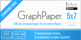 Stilkunst Druckvorlage:  kariertes Papier 5x7 mm | Graph paper