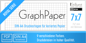 Stilkunst Druckvorlage:  kariertes Papier 7x7 mm | Graph paper